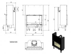 Чертеж и размеры топки Kratki NADIA/12/G